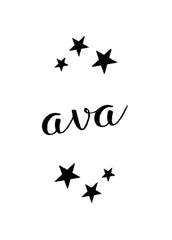 Stars Name Glitter Sticker - Personalised With Your Name