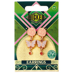 Wicked Rose Gold Plated Glinda Butterfly Drop Earrings