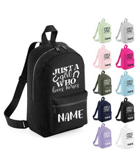 Personalised Girls Backpack Equestrian Bag Mini School PE Club Nursery Any Name Rucksack