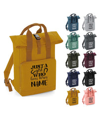 Personalised  Equestrian Backpack with Your Name Twin Handle Roll-Top Backpack