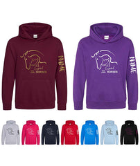 Personalised Equestrian Glitter Hoodie Custom Printed Name Girls Hoodies Jumper