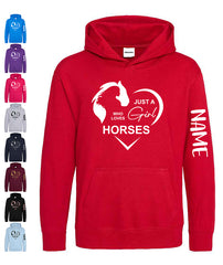 Personalised Equestrian Glitter Hoodie Custom Printed Name Girls Hoodies Jumper