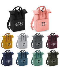 Personalised Backpack with Your Initial Name Twin Handle Roll-Top Backpack