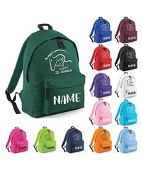 Personalised Equestrian School Backpack Bag Any Name Text Kids PE Kit Girls Boys Gift