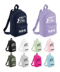 Personalised Girls Backpack Equestrian Bag Mini School PE Club Nursery Any Name Rucksack