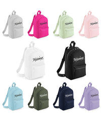 Personalised Girls Backpack Bag Mini School PE Club Nursery Any Name Rucksack