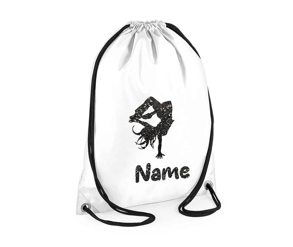 Personalised Dance Pull String Bag Girls Glitter Drawstring Ballet Kids Gift