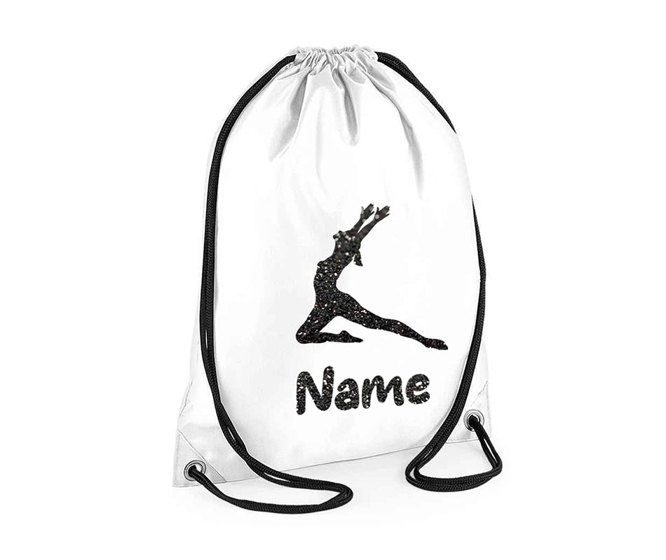 Personalised Dance Pull String Bag Girls Glitter Drawstring Ballet Kids Gift