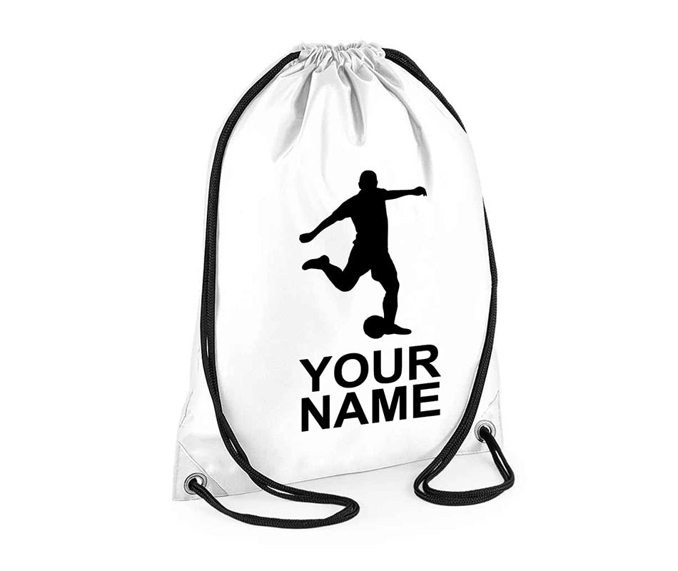 Personalised Football Player Pull String Bag Girls Drawstring Ballet Kids Gift