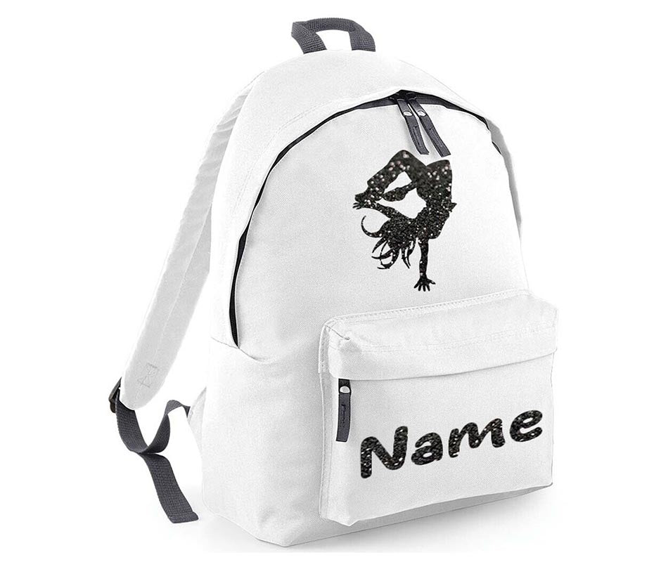 Personalised Gymnastics Street Leader School Backpack Kids Any Name Text Girls