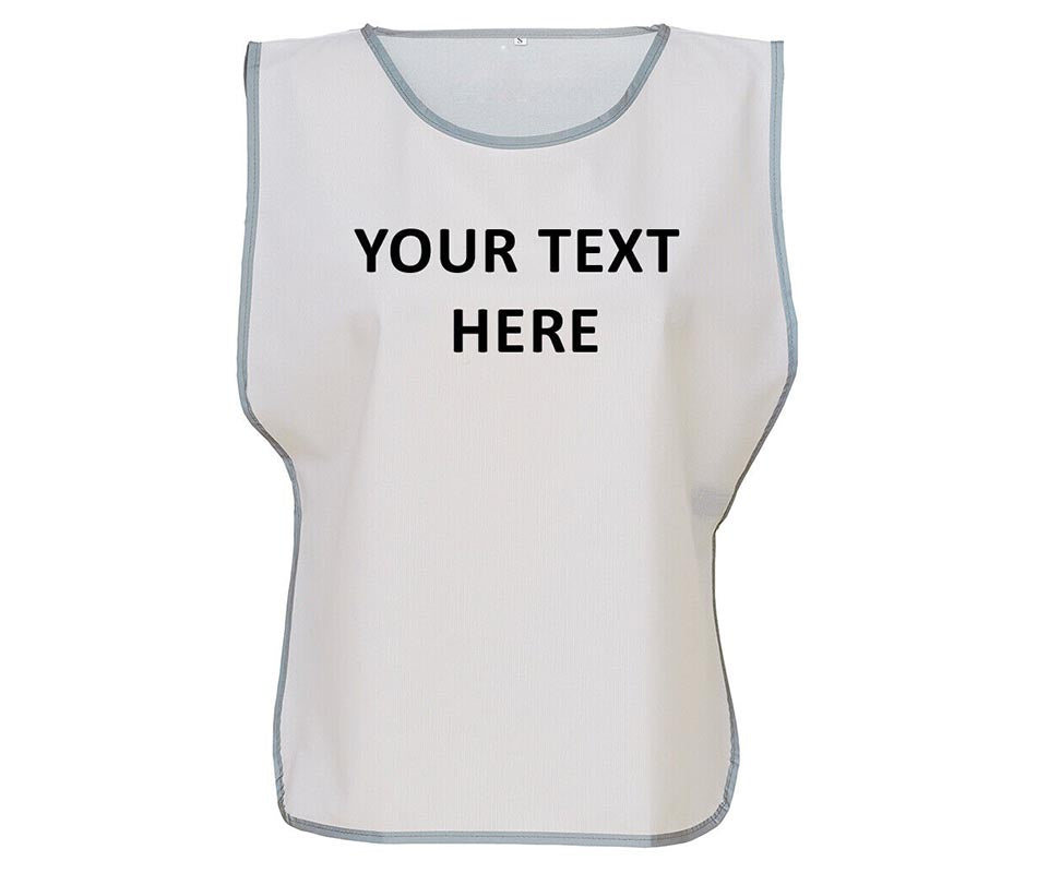 Personalised Text Hi-Vis Tabard Reflective Sports Team Waistcoat Safety Vest