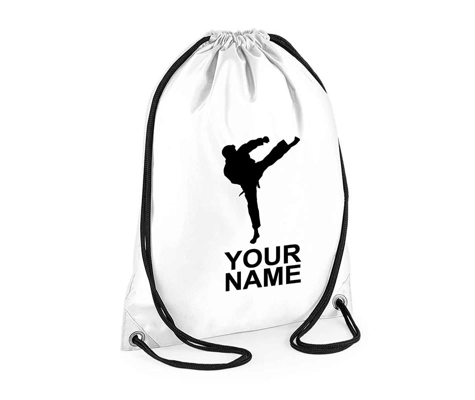 Personalised Unisex Martial Arts Pull String Bag Drawstring Ballet Kids Gift Casual Backpack