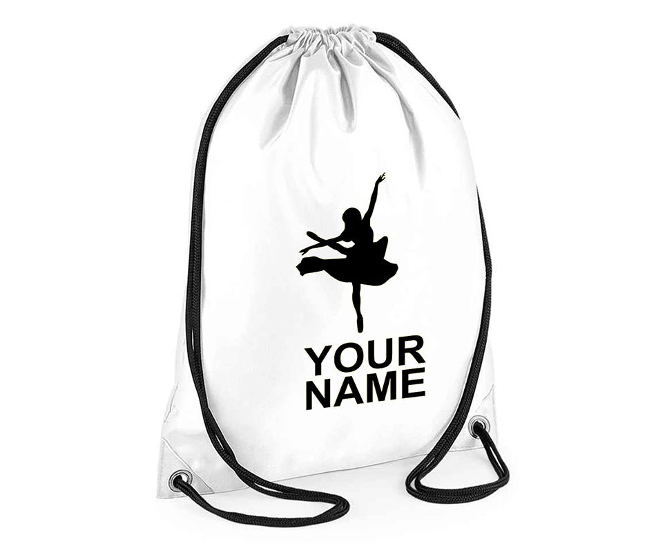 Personalised Gymnastics Dance Pull String Bag Girls Drawstring Ballet Kids Gift