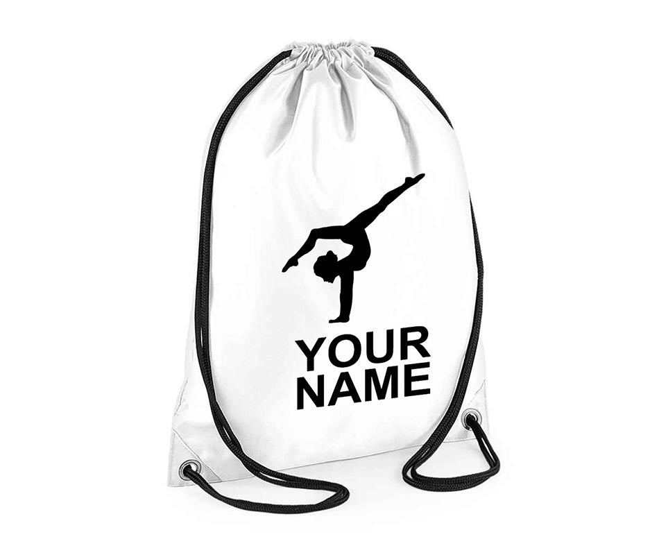 Personalised Unisex Gymnastics Girl Dance Pull String Bag Drawstring Ballet Kids Gift Casual Backpack