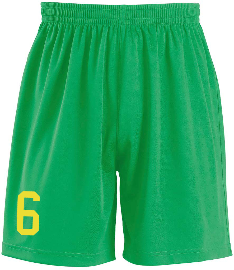 Personalised Wales Style Football Kits Yellow & Green Customised Shirts and Shorts