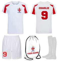 Children Personalised England Flag Badge Football Kits