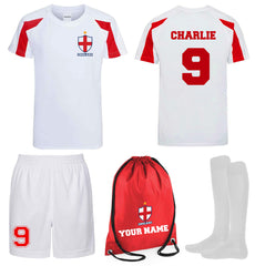 Children Personalised England Flag Badge Sports Football Kit