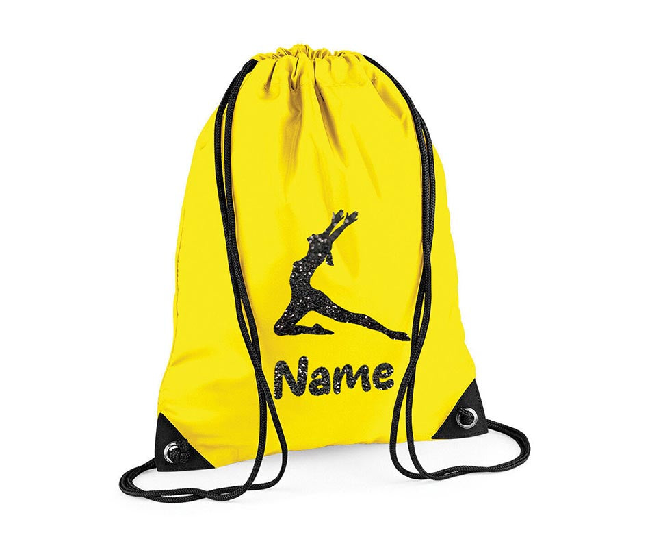 Personalised Dance Pull String Bag Girls Glitter Drawstring Ballet Kids Gift