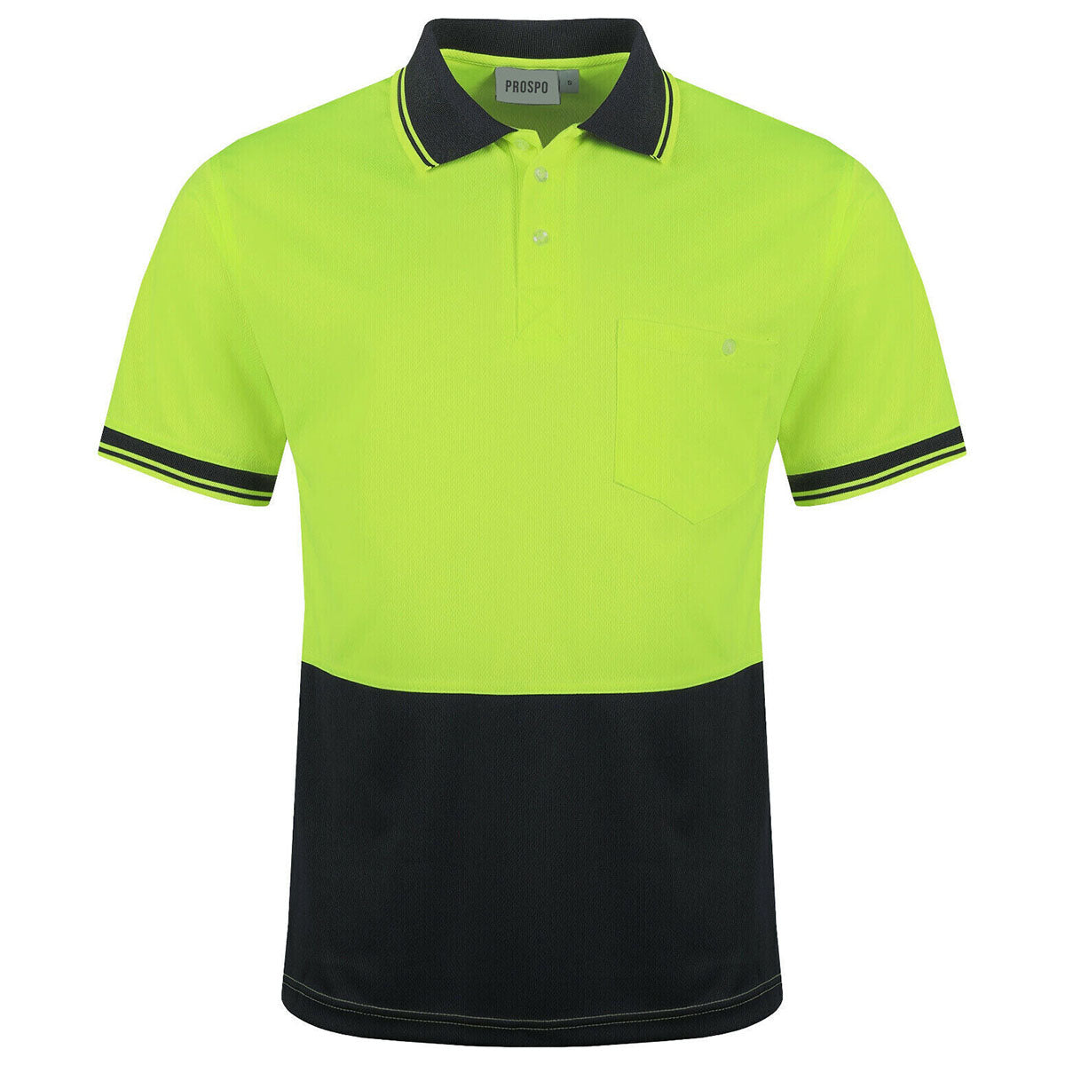 Mens Hi Viz Polo Shirt Short Sleeve High Visibility Safety Work Vis Top