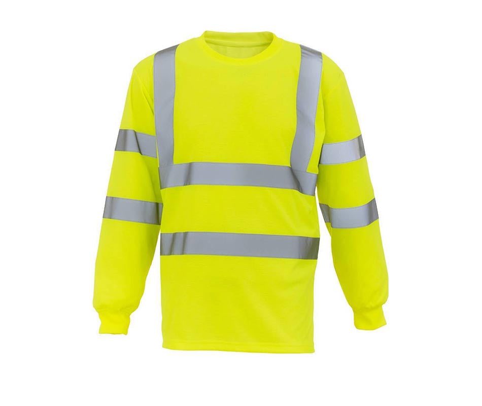 Hi Vis Viz Polo T-Shirt High Visibility Reflective Tape Safety Security Work Top