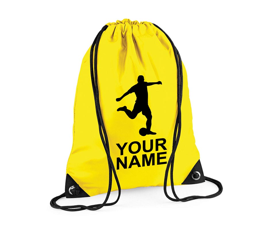 Personalised Football Player Pull String Bag Girls Drawstring Ballet Kids Gift