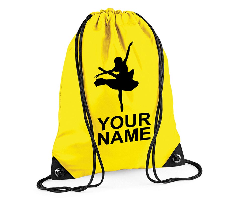 Personalised Unisex Pull String Bag Drawstring Ballet Kids Gift Casual Backpack