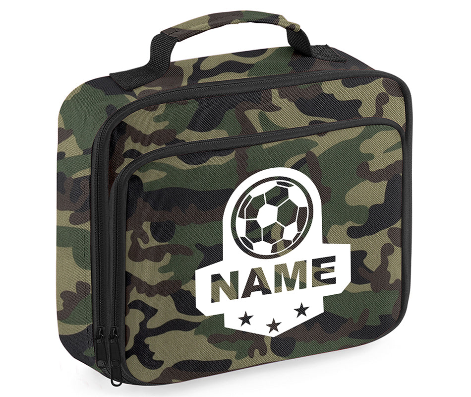 Personalised Football Name Lunch Bag Boys Girls Insulated Children School Dinner Box