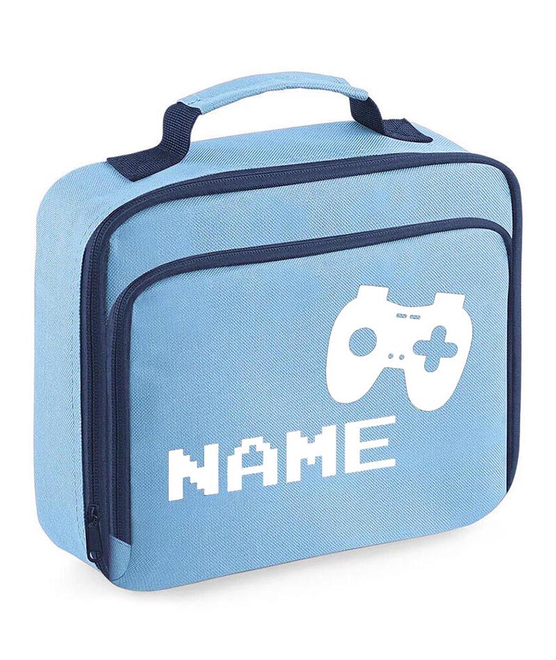 Personalised Gamer Lunch Bag Kids Boys School Insulated Childrens Snack Box