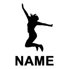 Gymnastics Ballet Dancing Jumping Girl Stickers - Personalised With Your Name