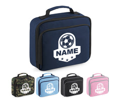 Personalised Football Name Lunch Bag Boys Girls Insulated Children School Dinner Box