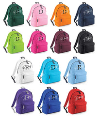 Personalised School Backpack Bag Initial Any Name Text Kids PE Kit Girls Boys Gift