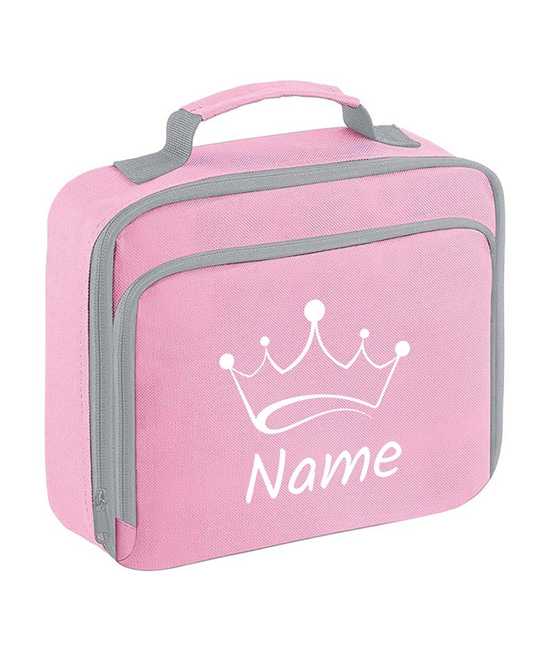 Personalised Crown Lunch Box Custom Name School Kids Boys Girls Insulated Bag