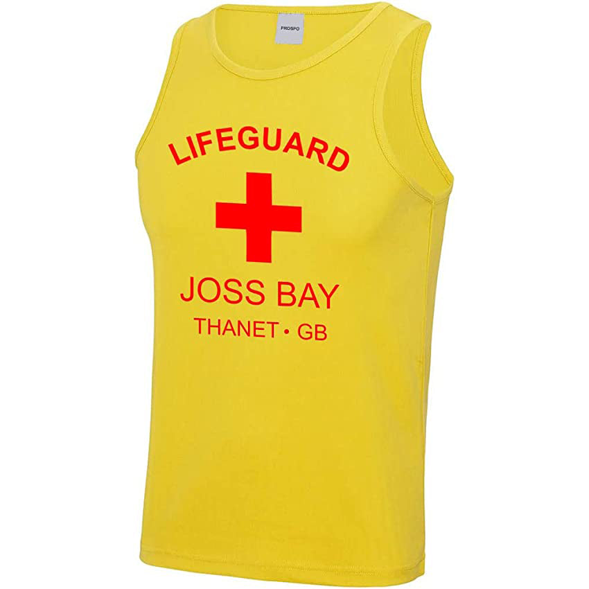 Prospo® Men's Lifeguard Joss Bay Thanet GB Surfer Beach Holiday Vest Tank