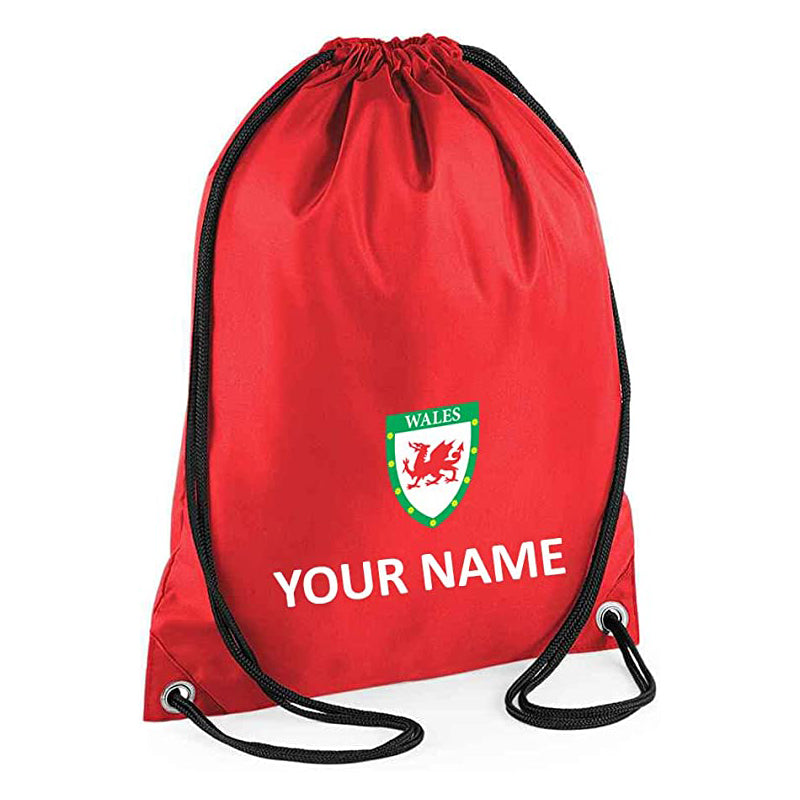 Prospo® Kids Personalised Red White Wales Style Football Kit Bag Youth Football Wales Boys Or Girls Football Jersey Child Football Kit