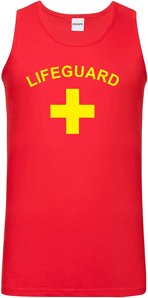 Prospo® Mens Lifeguard Cooltex Fancy Dress Beach Party Vest TOP