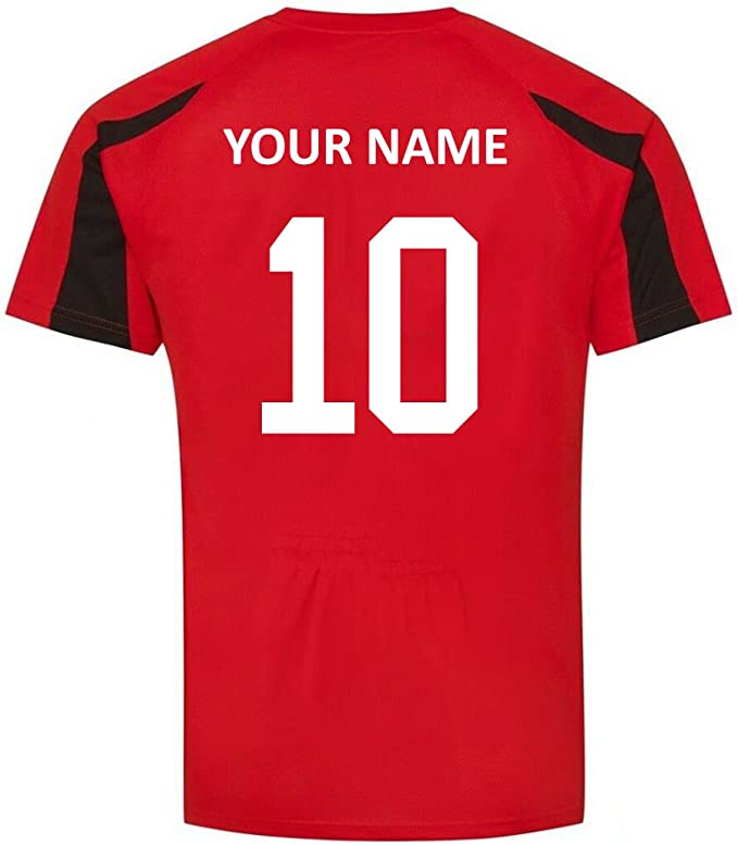 Prospo® Kids Personalised Red White Wales Style Football Kit Bag Youth Football Wales Boys Or Girls Football Jersey Child Football Kit