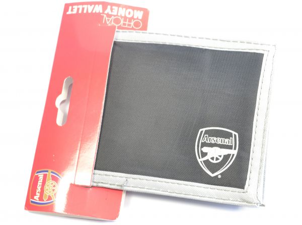 ARSENAL MULTI POCKET BLACK CANVAS CREST WALLET