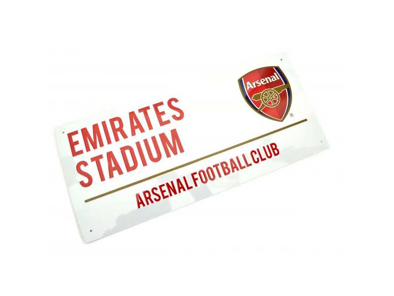 ARSENAL METAL WHITE RED TEXT STREET SIGN