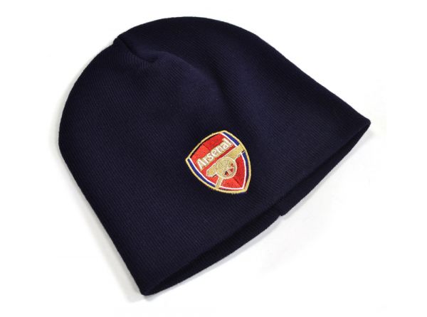 ARSENAL KNITTED CREST BEANIE HAT NAVY