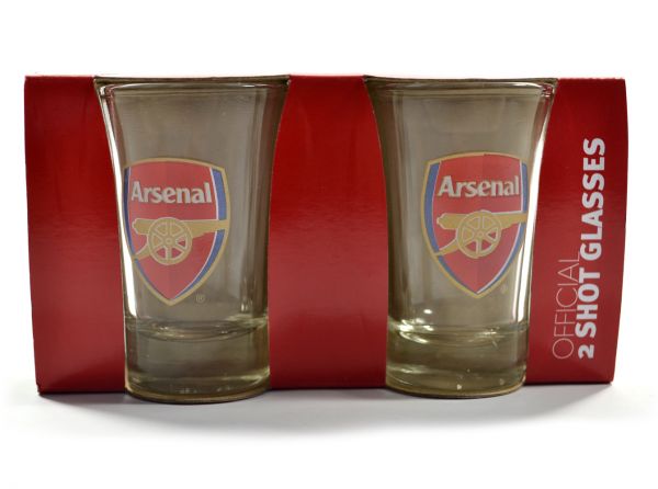 ARSENAL TWO PACK WORD MARK SHOT GLASSES