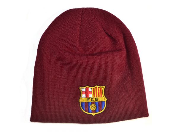 FC BARCELONA KNITTED BEANIE HAT BURGUNDY