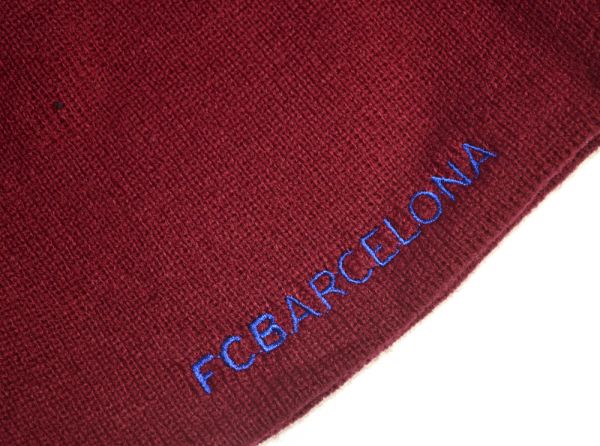 FC BARCELONA KNITTED BEANIE HAT BURGUNDY