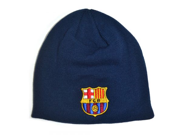 FC BARCELONA KNITTED BEANIE HAT NAVY