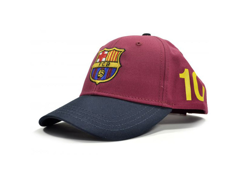 FC BARCELONA MESSI CONTRAST BASEBALL CAP BURGUNDY NAVY