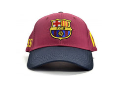 FC BARCELONA MESSI CONTRAST BASEBALL CAP BURGUNDY NAVY