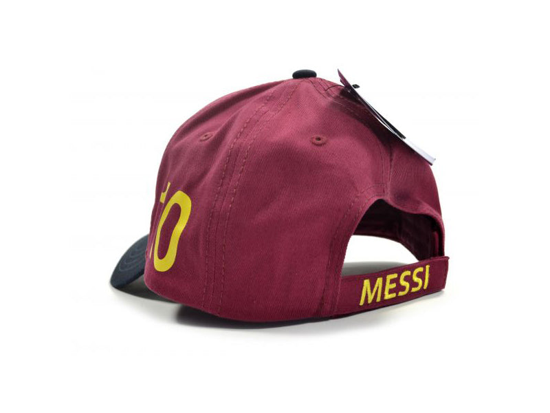 FC BARCELONA MESSI CONTRAST BASEBALL CAP BURGUNDY NAVY