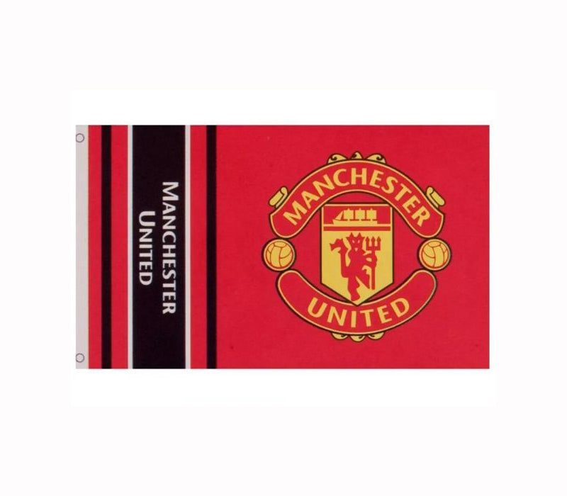 MAN UTD WORDMARK STRIPES FLAG 5 X 3