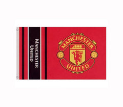 MAN UTD WORDMARK STRIPES FLAG 5 X 3