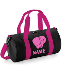 Personalised Boxing Barrel Bag Gloves Kick Boxing Sports Gym Kit Any Name Gift One Size