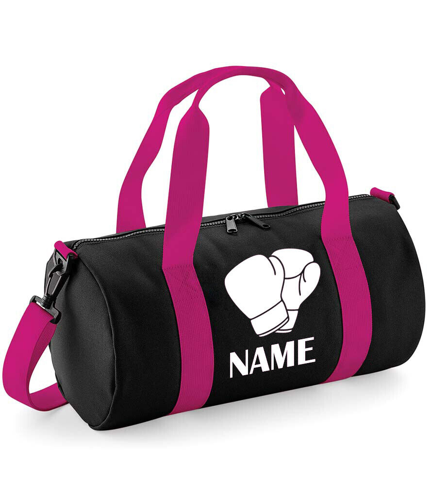 Personalised Boxing Barrel Bag Gloves Kick Boxing Sports Gym Kit Any Name Gift One Size